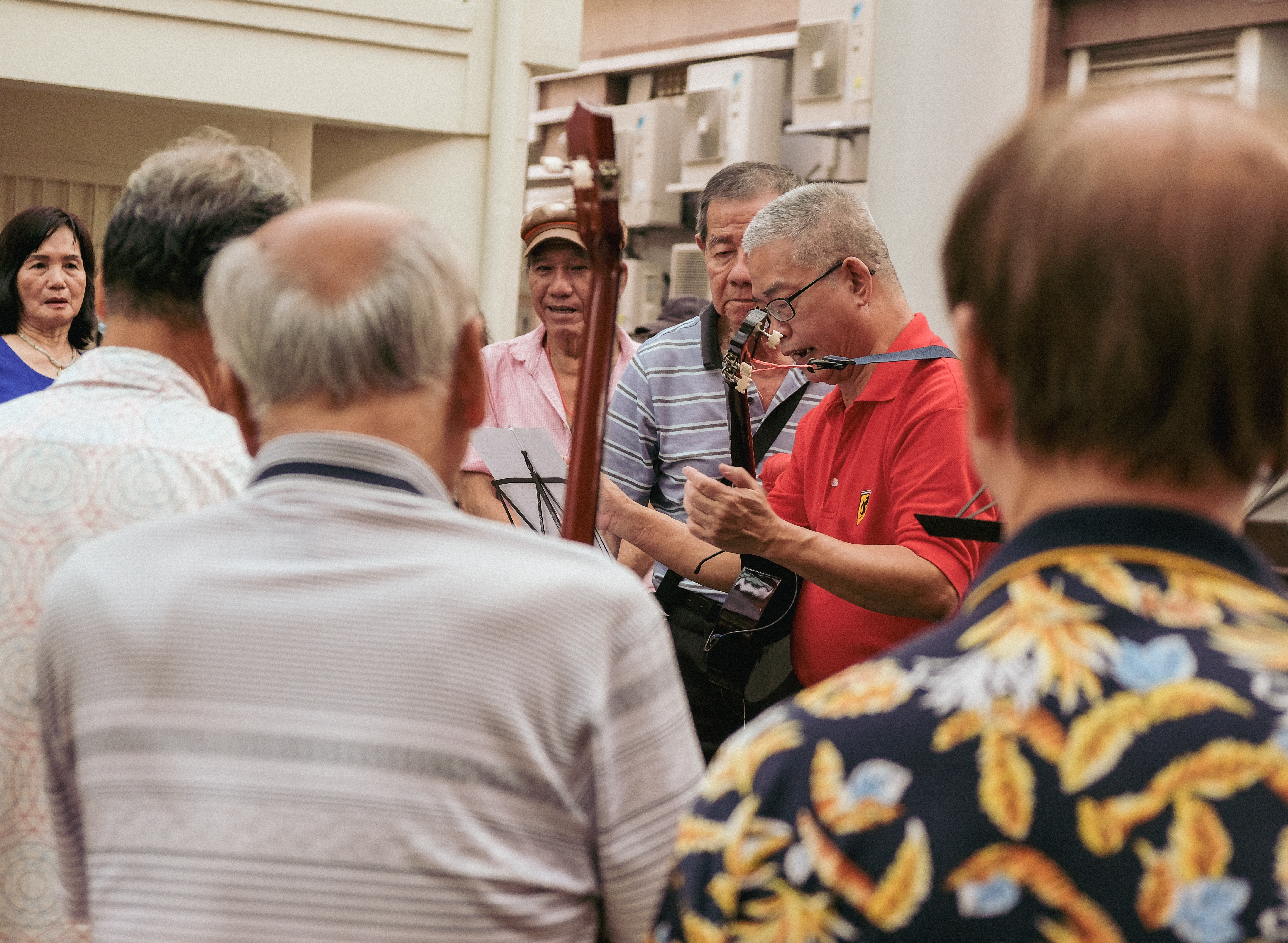 Musician playing erhu
